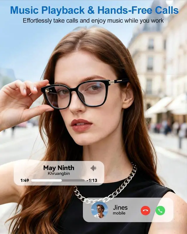 Alt view image 3 of 7 - Al Smart Glasses for Men Women with Real-Time Translation
