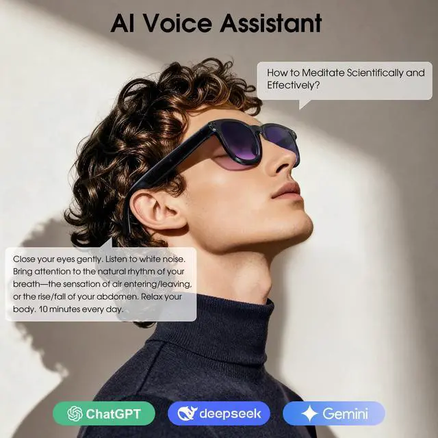 Alt view image 5 of 7 - AI Smart Glasses with Camera, 4K Video Recording Camera Glasses for Travel