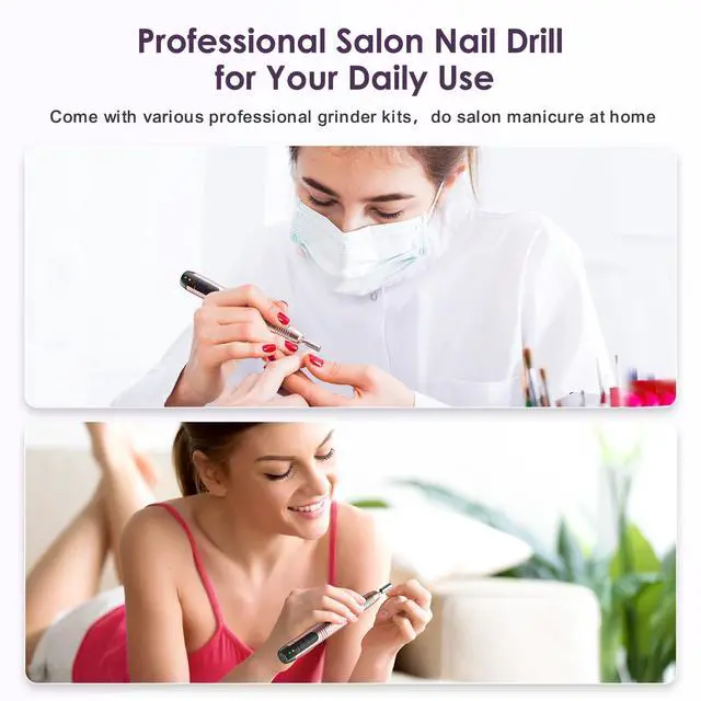 Alt view image 6 of 7 - C20 Cordless Nail Drill Electric File: Portable All-in-One Kit