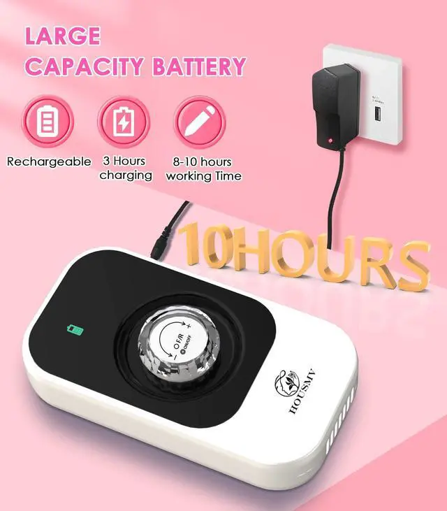 Alt view image 3 of 7 - Portable Nail Drill Electric File: Professional Rechargeable E-File Machine