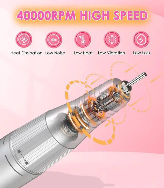 Alt view image 4 of 7 - Portable Nail Drill Electric File: Professional Rechargeable E-File Machine