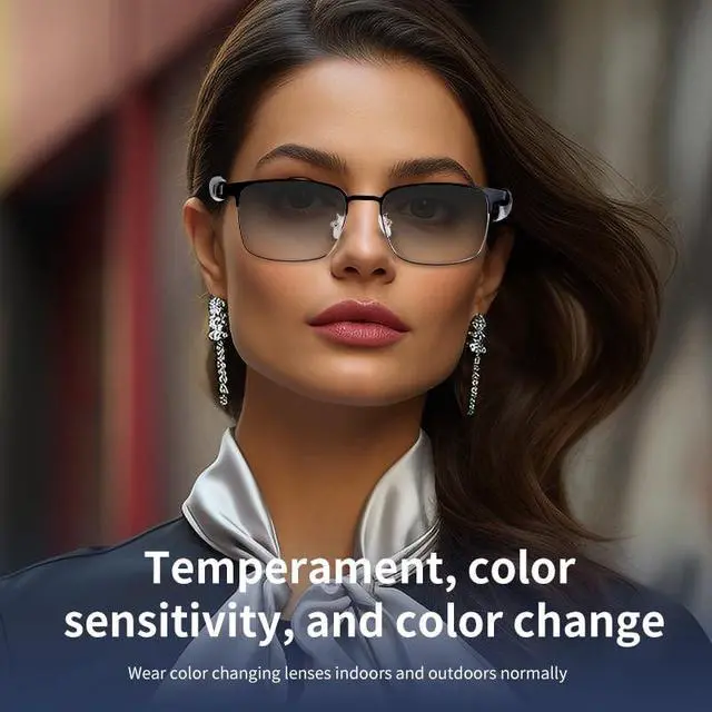 Alt view image 7 of 7 - Bluetooth Audio Smart Glasses, Blue Light Glasses for Women Men, Remote Shooting, Open Ear Sound Mic & Speakers, Magnetic Charging, Color-Changing Polarized Sunglasses Lenses, Voice AssistantGS06S)