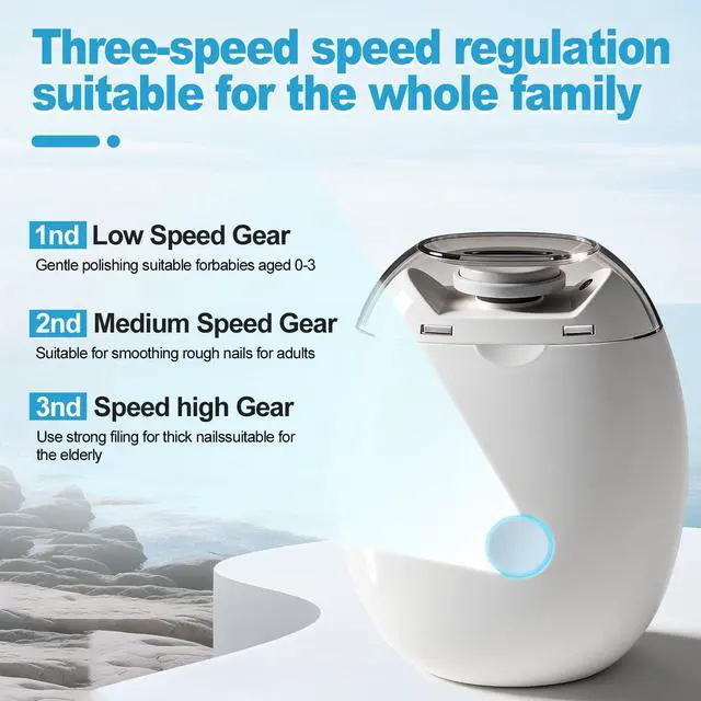 Alt view image 2 of 7 - Automatic Electric Nail Clipper,3-Speed Quiet Nail Grinder with Nail Catcher, 2026 New Universal Automatic Fingernail Grinder, Automatic Nail Trimmer with Light and Nail Scraps Storage.