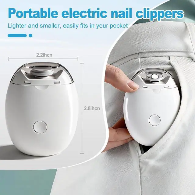 Alt view image 7 of 7 - Automatic Electric Nail Clipper,3-Speed Quiet Nail Grinder with Nail Catcher, 2026 New Universal Automatic Fingernail Grinder, Automatic Nail Trimmer with Light and Nail Scraps Storage.