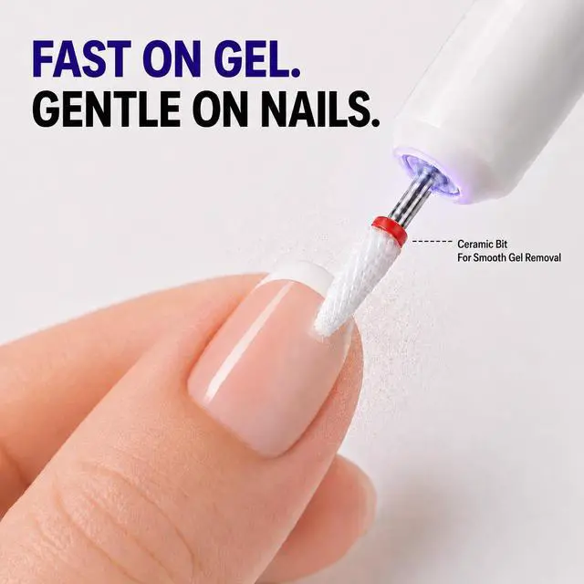 Alt view image 3 of 7 - Electric Nail Drill Professional Manicure Pedicure Kit Acrylic Nail Drill Machine for Gel Cordless Nail File Machine Toe Nail Tools 3 Speeds Thick Toenail Grinder(White