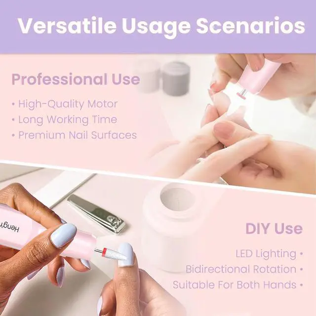 Alt view image 5 of 7 - Electric Nail Drill Professional Manicure Pedicure Kit Acrylic Nail Drill Machine for Gel Cordless Nail File Machine Toe Nail Tools 3 Speeds Thick Toenail Grinder(White