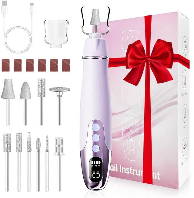 Main image of Professional Manicure Pedicure Kit Electric Nail Grinder,10 Speeds Cordless Nail Drill with LED Light, Nail File with LED Display,Wider Grinder for Toenail Hand Feet Care for Women Men