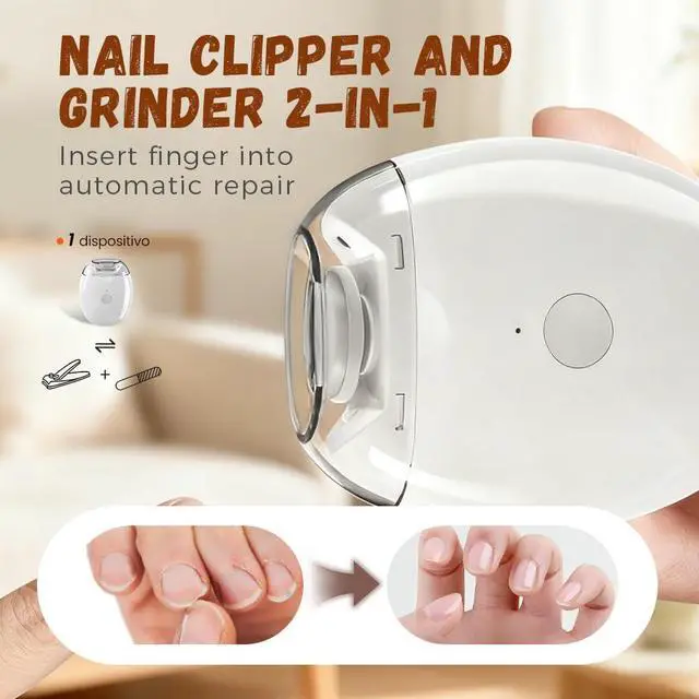 Alt view image 3 of 7 - Universal Automatic Fingernail Grinder,Portable Electric Nail Clipper with LED Light and 3 Speeds,360° Silent Auto Fingernail Cutter and Polishing Trimmer,Grooming Home