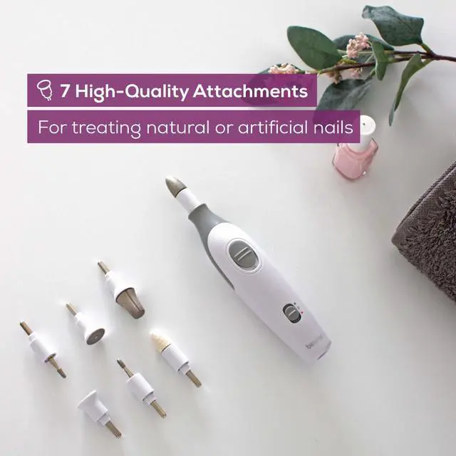 Alt view image 2 of 7 - MP32 Electric Nail Drill with 7 Attachments, Manicure/Pedicure Set with 2-Speed Levels & Dual Rotation for Salon-Quality Nail Care at Home, Including Storage Case