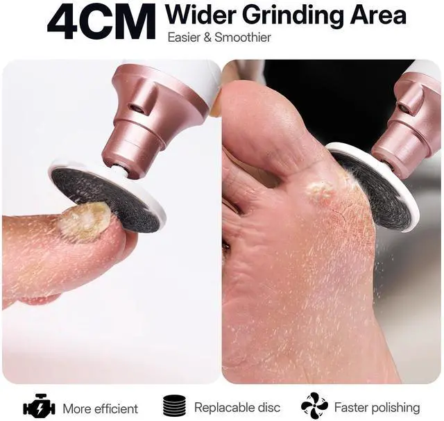 Alt view image 5 of 7 - Thick Toenail Grinder, 15X Professional Electric Nail Drill File Set, Cordless Pedicure Manicure Tool Callus Remover for Women Men Senior Hand Feet Care, Home Salon Use ( White )