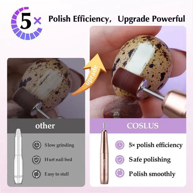 Alt view image 2 of 7 - C40 Electric Nail Drill File Professional: for Acrylic Gel Dip Powder Nails Portable Nail Machine Kit Manicure Pedicure Tools Polishing Set with Nail Drill Bits Sanding Bands