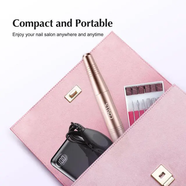 Alt view image 4 of 7 - C40 Electric Nail Drill File Professional: for Acrylic Gel Dip Powder Nails Portable Nail Machine Kit Manicure Pedicure Tools Polishing Set with Nail Drill Bits Sanding Bands