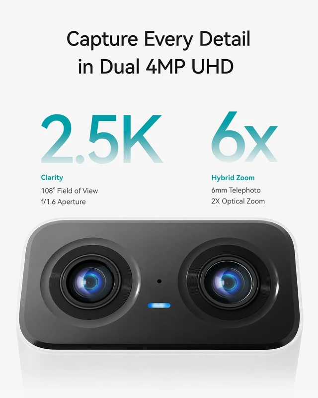 Alt view image 2 of 7 - WiFi Security Camera, 2.5K DualLens Indoor Cameras for Home Security | No Monthly Fee Wired Baby/Pet/Senior/Nanny Monitor, 2-Way Audio, Sound Detection, Smart AI PTZ 360° Coverage 6X Zoom 2.4&5GHz