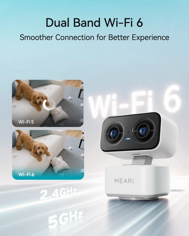 Alt view image 6 of 7 - WiFi Security Camera, 2.5K DualLens Indoor Cameras for Home Security | No Monthly Fee Wired Baby/Pet/Senior/Nanny Monitor, 2-Way Audio, Sound Detection, Smart AI PTZ 360° Coverage 6X Zoom 2.4&5GHz