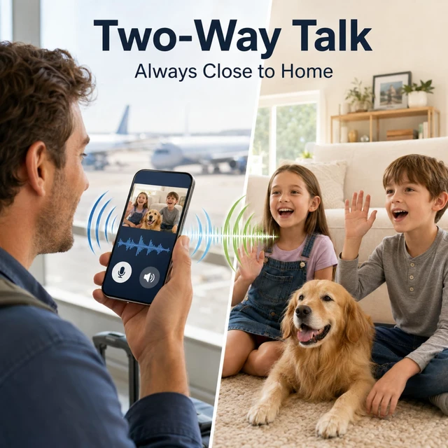 Alt view image 7 of 7 - NOMADVIZ 5MP 3K Indoor Camera, Pet/Baby Security Camera with Phone App | One-Touch Call, Color Night Vision, AI Motion Detection & Tracking, Two-Way Audio, 5G/2.4G Dual-Band Wi-Fi, Alexa Compatible