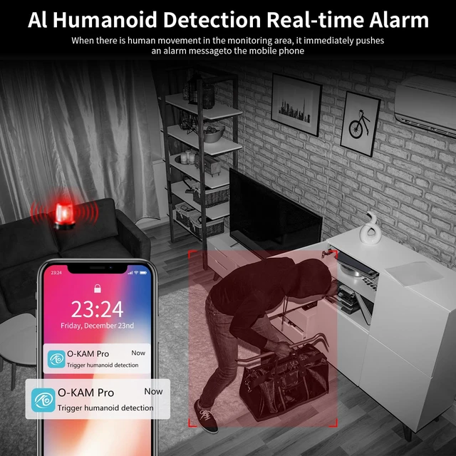 Alt view image 5 of 7 - 2K HD Pet Camera with Phone App, Indoor Camera for Home Night Vision, 2-Way Audio, Motion Detection, 2.4G WiFi Dual Monitor, 7/24 Recording, Cloud/SD Card Storage