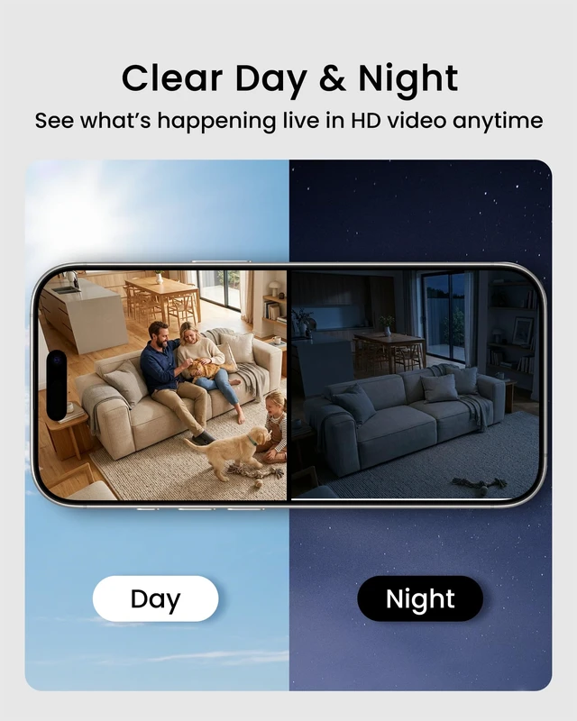 Alt view image 4 of 7 - Indoor Camera with Magnetic Bottom, 2K Plug-in Home Security Camera | 24/7 Recording, 2-Way Audio, Siren, Night Vision, No Subscription Local Storage, Works with Alexa & Google, 1 Pack