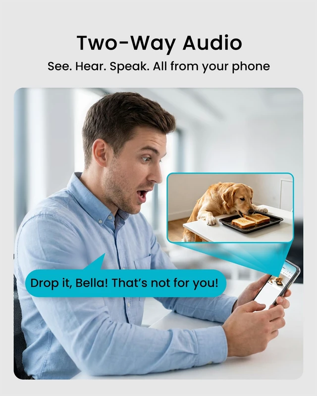 Alt view image 5 of 7 - Indoor Camera with Magnetic Bottom, 2K Plug-in Home Security Camera | 24/7 Recording, 2-Way Audio, Siren, Night Vision, No Subscription Local Storage, Works with Alexa & Google, 1 Pack