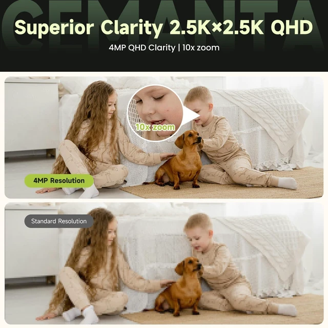 Alt view image 4 of 7 - 4MP Security Camera Indoor for Pet/Dog/Baby with Phone App | Free Cloud Storage, 2.4/5GHz WiFi, 360 PTZ, 2-Way Audio, Color Night Vision, AI Motion Detection,Compatible with Alexa