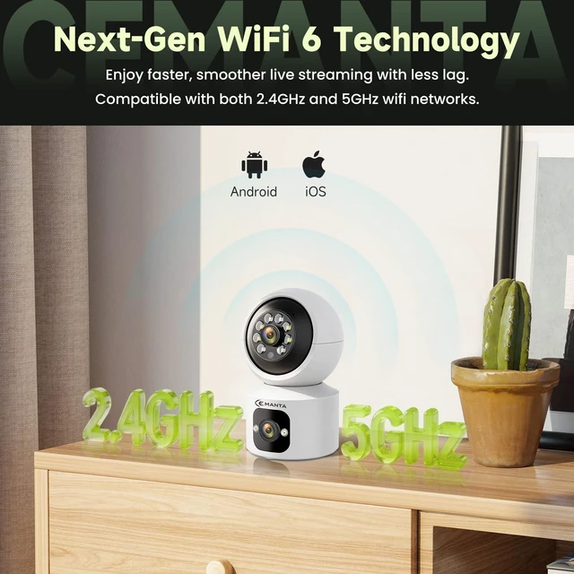 Alt view image 5 of 7 - 4MP Security Camera Indoor for Pet/Dog/Baby with Phone App | Free Cloud Storage, 2.4/5GHz WiFi, 360 PTZ, 2-Way Audio, Color Night Vision, AI Motion Detection,Compatible with Alexa
