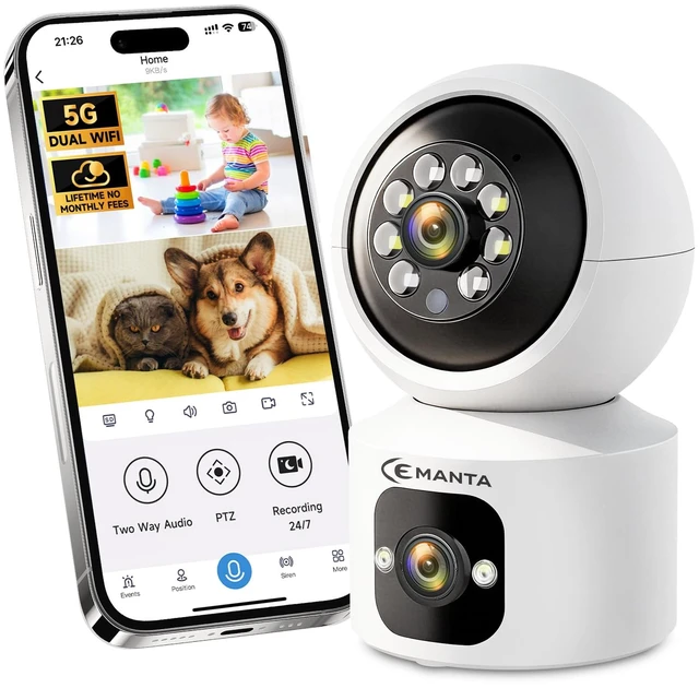 Main image of 4MP Security Camera Indoor for Pet/Dog/Baby with Phone App | Free Cloud Storage, 2.4/5GHz WiFi, 360 PTZ, 2-Way Audio, Color Night Vision, AI Motion Detection,Compatible with Alexa