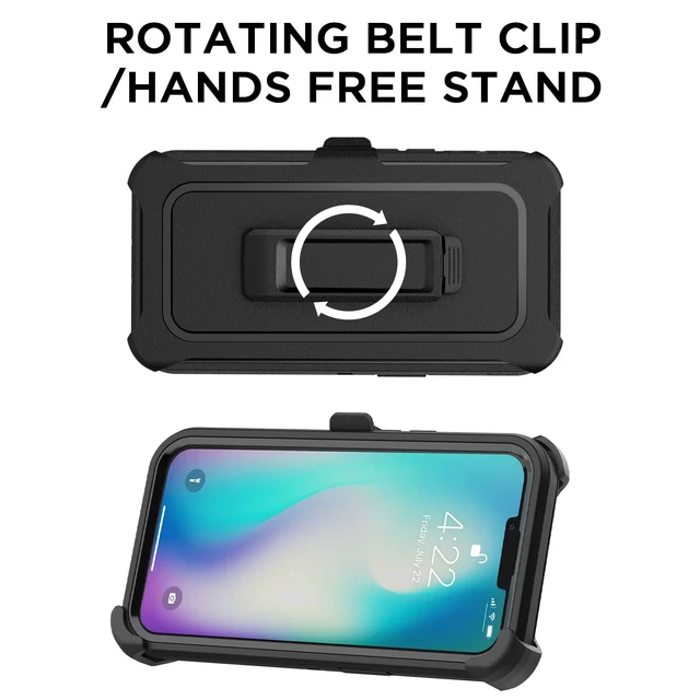 Alt view image 6 of 7 - for iPhone 15/14/13 Case with Belt Holster,Heavy Duty Drop Protection Full Body Rugged Shockproof/Dust Proof Military Protective Tough Durable Men for iPhone 15/14/13 6.1"_31