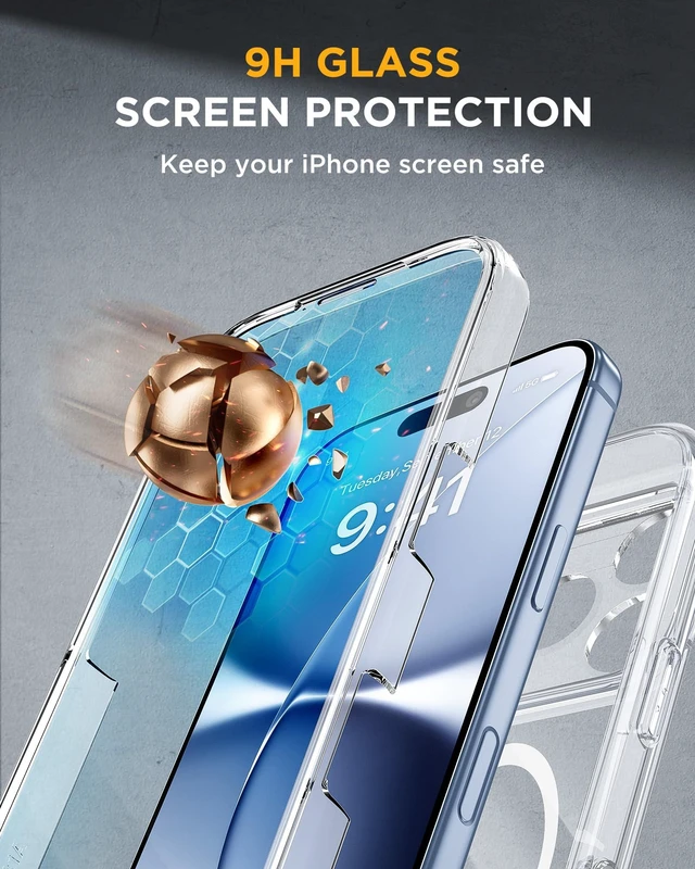 Alt view image 3 of 7 - Miracase for iPhone 18 Pro Max Case 6.9", Full Body Phone Protection, Clear | Built-in Screen & Camera Protector | Magnetic with MagSafe | Military DropProof 18 ProMax Bumper with Camera Control