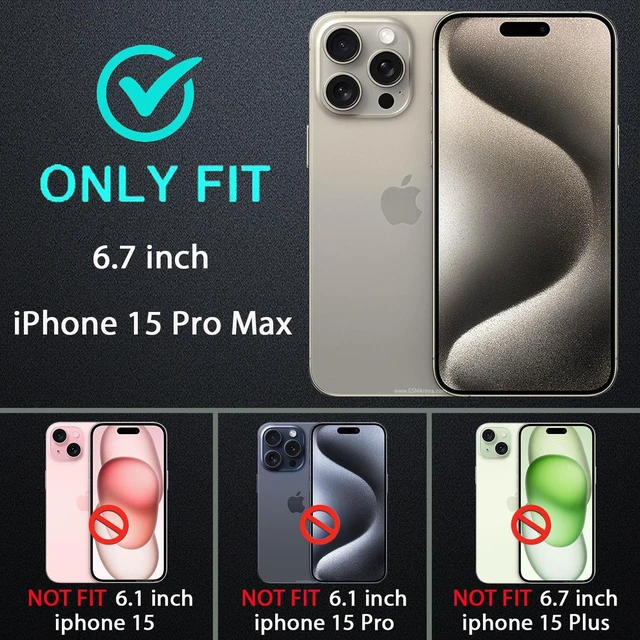 Alt view image 2 of 6 - for iPhone 15 Pro Max Case, Military Grade 3 in 1 Heavy Duty Shockproof/Drop Proof/Dust Proof Case with 2Pcs Tempered Glass Screen Protector (Navy Blue)