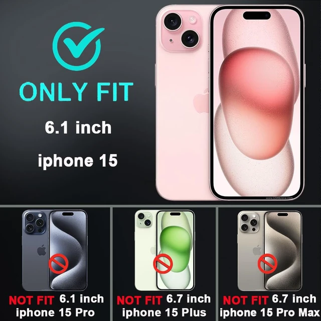 Alt view image 2 of 6 - for iPhone 15 Case with 2Pcs Tempered Glass Screen Protector and 1Pcs Camera Lens Protector, Military Grade 3 in 1 Heavy Duty Shockproof/Drop Proof/Dust Proof Case (Black/Grey)