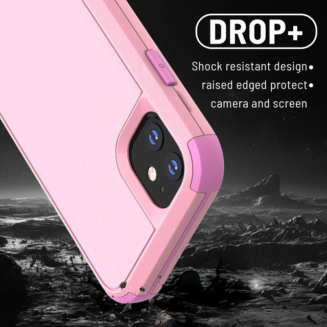 Alt view image 3 of 7 - Shockproof Designed for iPhone 11 Case with Screen Protector, Pink | Military Grade Drop Tested Protective, Heavy Duty Hard Back Protection Phone Case for iPhone 11 6.1"- Pink