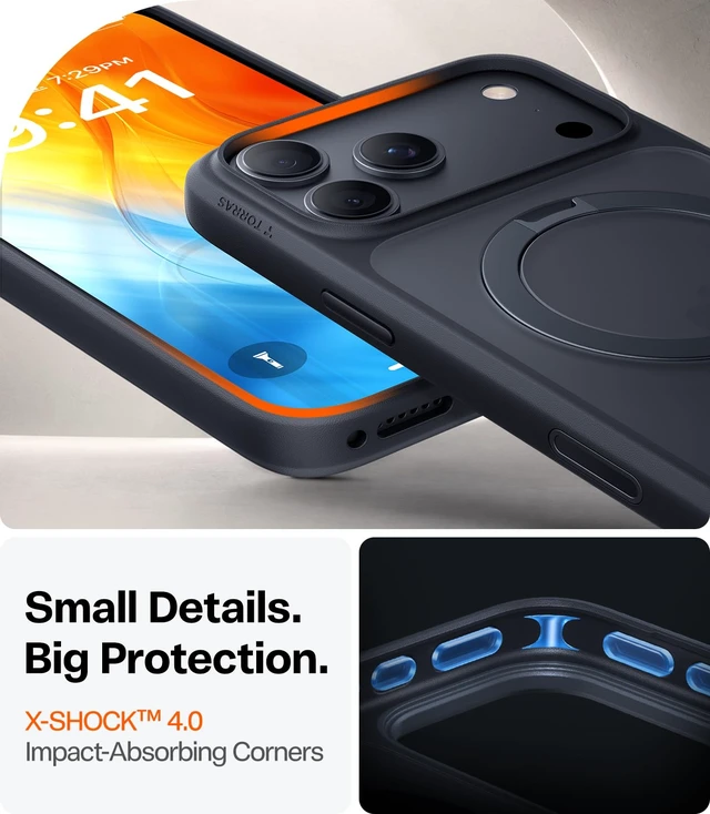 Alt view image 5 of 7 - for iPhone 18 Pro Case Magnetic Stand, 4X Military Protection, Black | Fit for MagSafe, Slim Phone Case for iPhone 18 Pro with Kickstand, Camera Control, Translucent Matte Cover Daily Use, 6.3"
