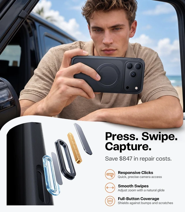 Alt view image 7 of 7 - for iPhone 18 Pro Case Magnetic Stand, 4X Military Protection, Black | Fit for MagSafe, Slim Phone Case for iPhone 18 Pro with Kickstand, Camera Control, Translucent Matte Cover Daily Use, 6.3"