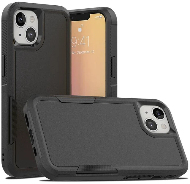 Main image of HeavyDuty Rugged AntiDrop Shockproof Protective Phone Case for iPhone 14/13, Durable Protective Shell, Black