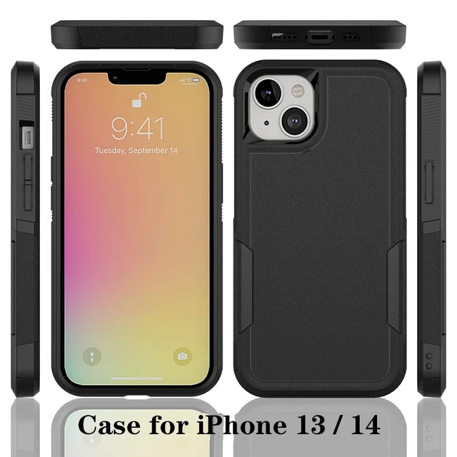 Alt view image 2 of 6 - HeavyDuty Rugged AntiDrop Shockproof Protective Phone Case for iPhone 14/13, Durable Protective Shell, Black