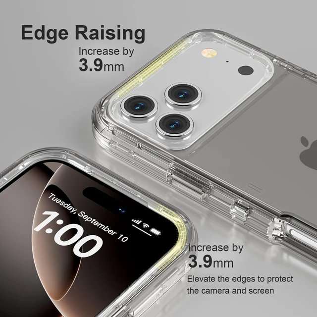 Alt view image 6 of 7 - for iPhone 17 Pro Case, Shockproof, Crystal Gray | Heavy Duty Protection Phone Cases, Anti-Drop, Dual Layer Transparent Rugged Protective Cover, 6.3 inch