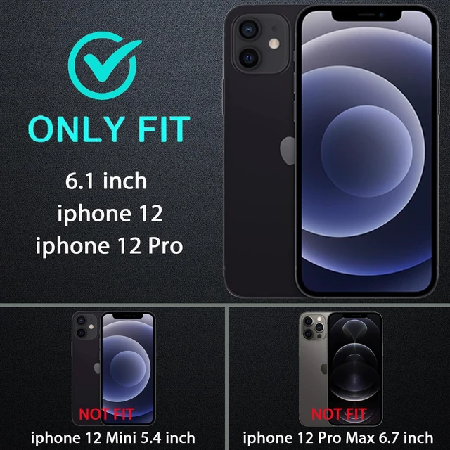 Alt view image 2 of 6 - for iPhone 12/12 Pro Case, Military Grade 3 in 1 Heavy Duty Shockproof/Drop Proof/Dust Proof with 2Pcs Tempered Glass Screen Protector (Blue/Turquoise)