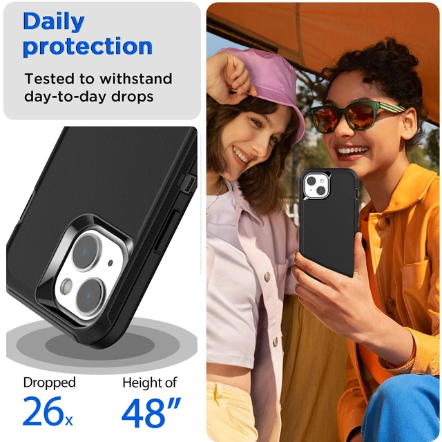 Alt view image 3 of 7 - for iPhone 13/iPhone 14 Case(6.1") with Glass Screen Protector,Heavy Duty Drop Protection Full Body Rugged Shockproof/Dust Proof Military Protective Tough Durable for iPhone 13/14 6.1"_5