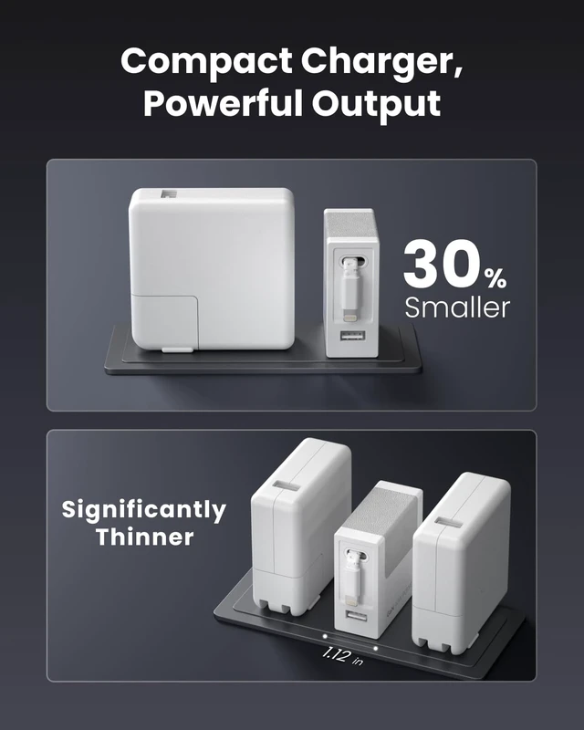 Alt view image 7 of 7 - 40W PD Retractable USB Wall Charger, 33.5in Lightning Cable, 1 USBA | Phone GaN Charger with 1 Lightning Cable, 1 USB A Port, Foldable Plug, Fast Charging for iPhone14/13/12, ETL Certified, White