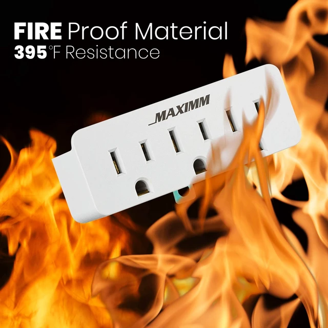 Alt view image 7 of 7 - 2 Prong to 3 Prong Outlet Adapter Converter (3-Pack) 3 Grounding Plug White, Turn 2-Prong Outlet to 3 Ground Outlets, ETL Listed Fireproof 395°F Resistant
