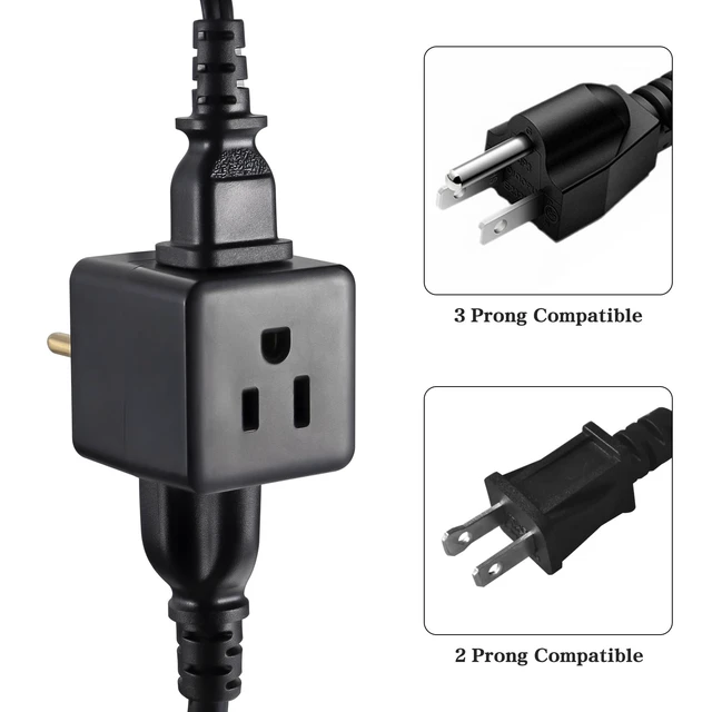Alt view image 4 of 7 - 3 Outlet Wall Adapter UL Listed 3 Outlet Power Cube Tap 1 Pack | 3-Prong Outlet Splitter, Multi Plug Outlet Grounded Indoor, 3 Way Plug Adapter, Outlet Extender for Home or Travel