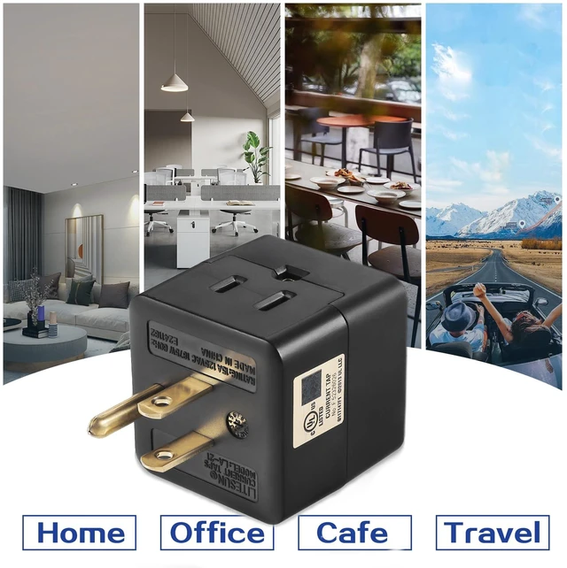 Alt view image 6 of 7 - 3 Outlet Wall Adapter UL Listed 3 Outlet Power Cube Tap 1 Pack | 3-Prong Outlet Splitter, Multi Plug Outlet Grounded Indoor, 3 Way Plug Adapter, Outlet Extender for Home or Travel