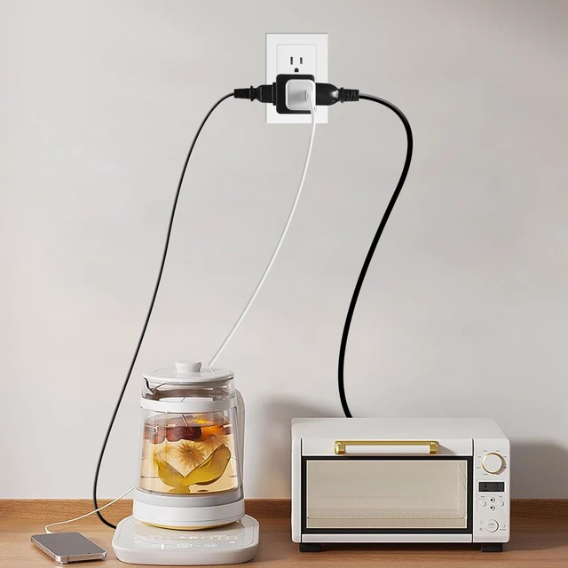 Alt view image 7 of 7 - 3 Outlet Wall Adapter UL Listed 3 Outlet Power Cube Tap 1 Pack | 3-Prong Outlet Splitter, Multi Plug Outlet Grounded Indoor, 3 Way Plug Adapter, Outlet Extender for Home or Travel