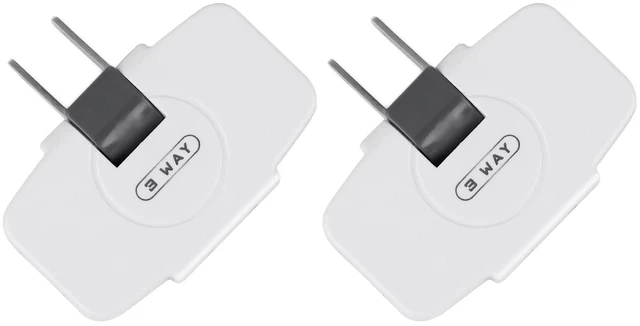 Main image of Outlet Wall Adapter, 2-Prong Swivel Ungrounded Indoor AC Mini Plug Wall Tap-White (3 Way-2 Pack)