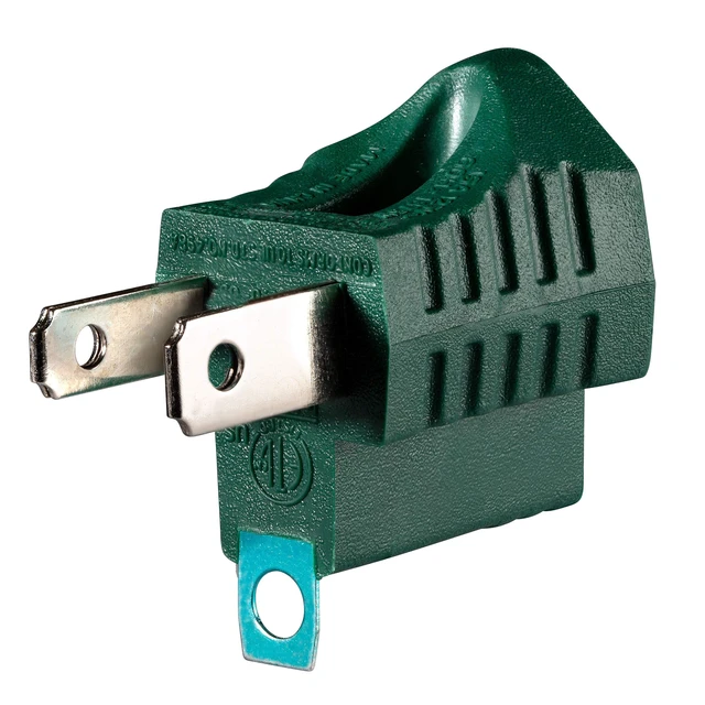 Alt view image 4 of 4 - 2-Prong to 3-Prong Outlet Adapter, 4-Pack Green, ETL Listed
