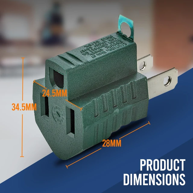 Alt view image 2 of 7 - 3-Prong to 2-Prong Grounding Adapter Plug - 4 Piece for Wall Outlets - Converters for Outlets, Electrical, Household, Workshops, Industrial, Machinery, Appliances - UL Listed, Gray, Polarized