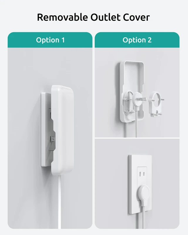 Alt view image 6 of 7 - 1.5FT Short Two Prong Extension Cord, 2 Prong to 3 Prong Outlet Adapter | Flat Polarized Plug, Ultra-Thin Outlet Cover, 13A/1625W, 3 Outlets, for Old House Non-Grounded Outlets