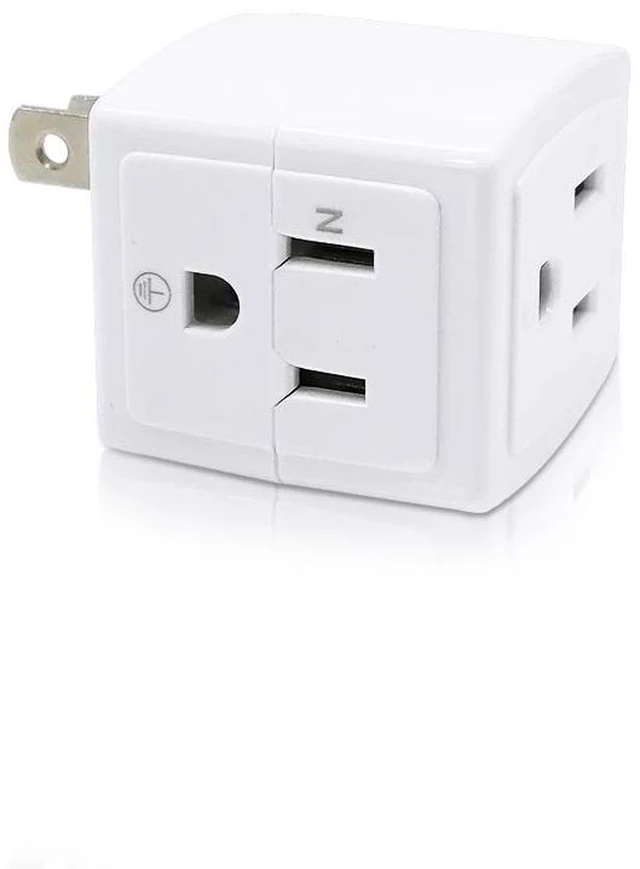 Main image of Adapter Outlet Extender, 2-Prong to 3-Prong Mini Wall Plug, Multi Outlet Splitter with 3 Outlets