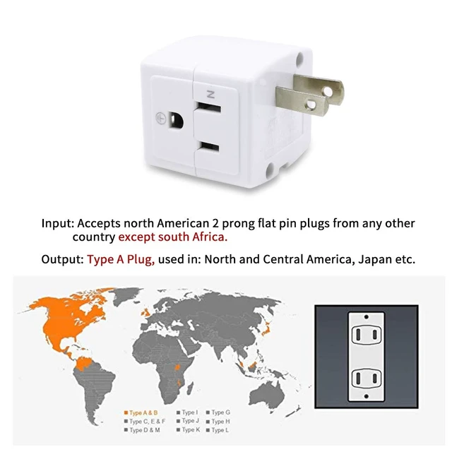 Alt view image 4 of 7 - Adapter Outlet Extender, 2-Prong to 3-Prong Mini Wall Plug, Multi Outlet Splitter with 3 Outlets