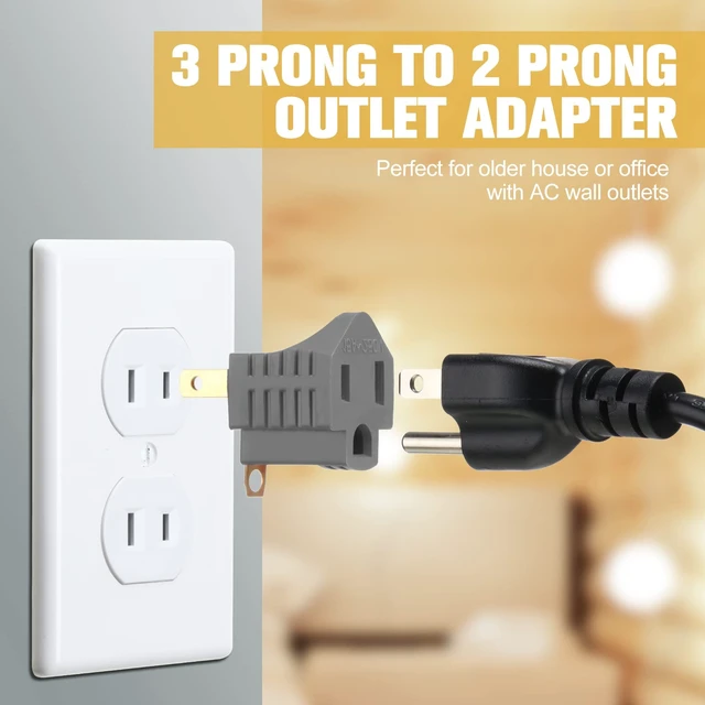 Alt view image 4 of 7 - 20 Pack 2 to 3 Prong Outlet Adapter Grounding Plug Converter, Gray | 2 to 3 Prong Outlet Adapter, 20 Pack Grounding Plug Converter, Polarized Design for Older Homes, Offices and Indoor Use