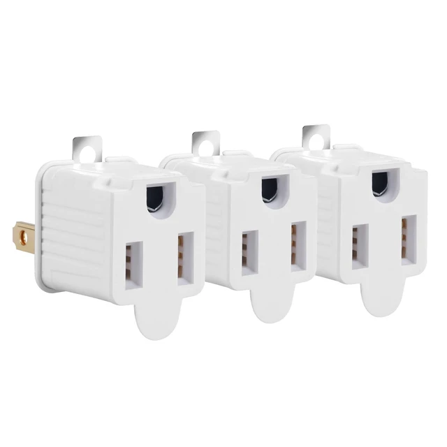 Alt view image 2 of 7 - 3-2 Prong Adapters Grounding Converters ETL Adapter 3-Pack for Outlets Electrical Household Workshops and Other Appliances